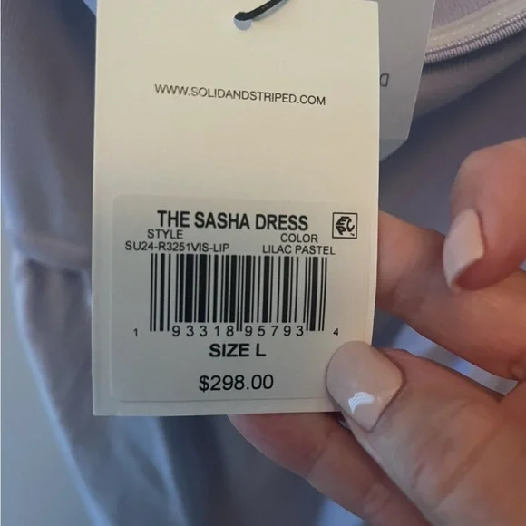 NWT Solid & Striped Lilac Sasha strapless dress! Size Large - Picture 11 of 15
